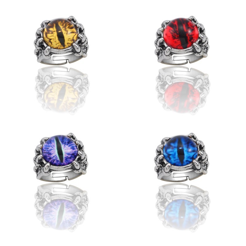 

Neo-Gothic Evil Eye Ring Skeleton Rings For Men Adjustable Punk Ring Vintage Rings Mens Jewelry Xmas Halloween Gift