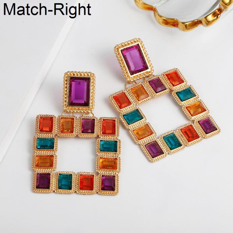 

Match-Right Women Statement Large Rhinestone Earrings For Women Big Dangle Africa Drop Earrings Pendant Female Jewelry LX056