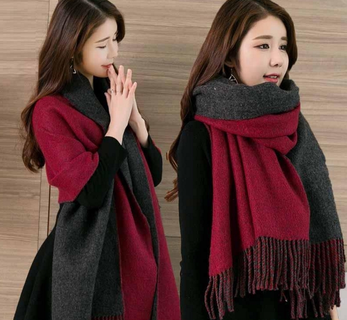 

2020 new hot Women Solid Color Lace Trim Scarf Lace Patchwork Scarf Quality Cotton Shawls 10Colors 10pcs Lot, Blue;gray