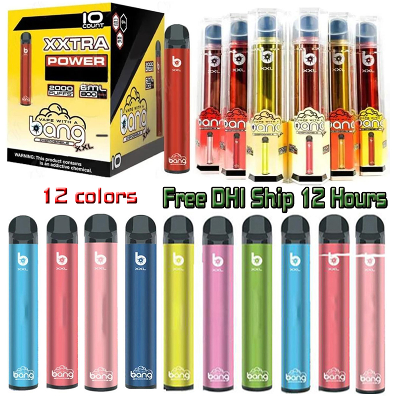 

Bang XXL Disposable Device 800mAh Power Battery Pre-filled 6ml Pod 2000 Puffs XXtra Kits Vape Empty Pen VS Bar Flow XTRA Plus XL