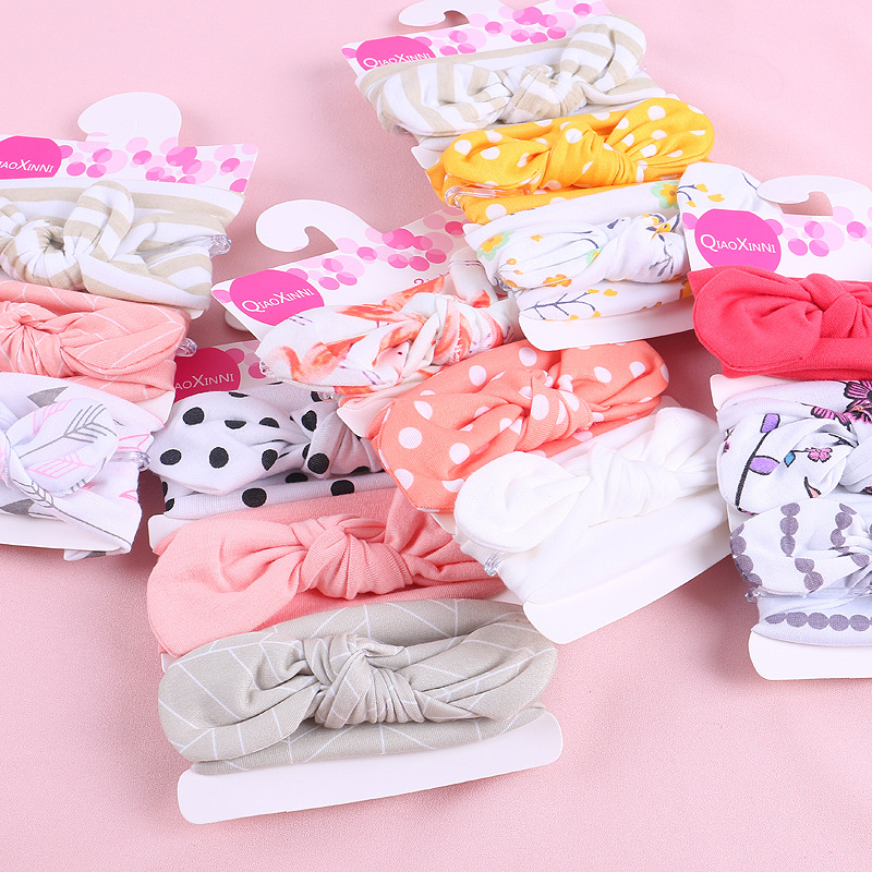 

3pcs/set Baby Headband Girls Hair Accessories Cotton Ear Turban Bow Elastic Hairband Baby Princess Christmas Day Gifts, 03new