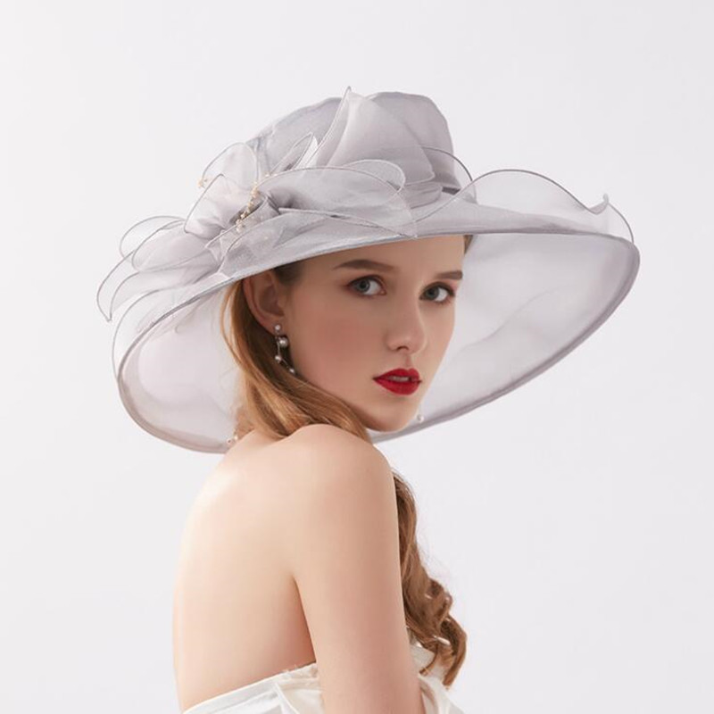 

Women Cool Hat Retro Flower Cap Mesh Yarn Sun Shade Hats Sunscreen Spring Summer Korean Version Lady Caps H6537, White