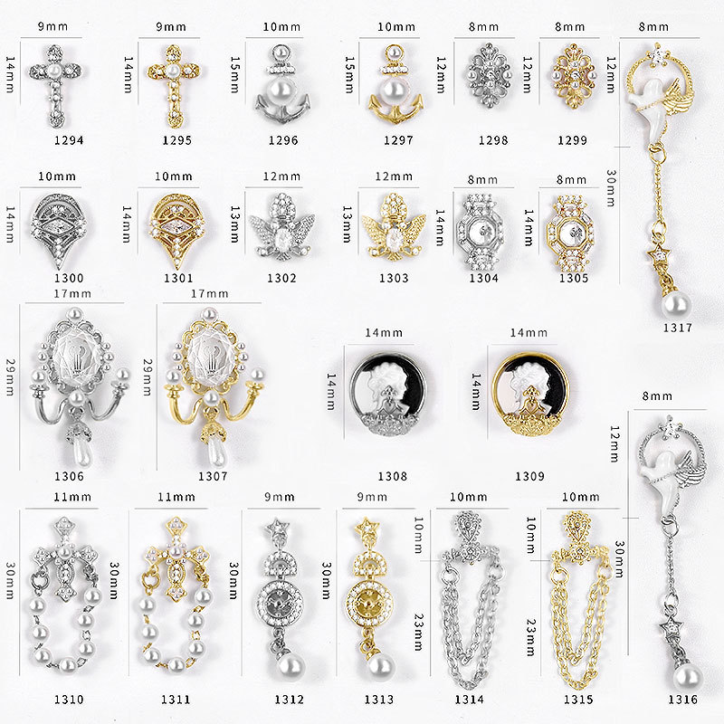 

High Quality New Nail Two-color Zircon Jewelry Color-protected Gold Alloy Rhinestones 3D Charm DIY Nail Art Jewelry Decoration