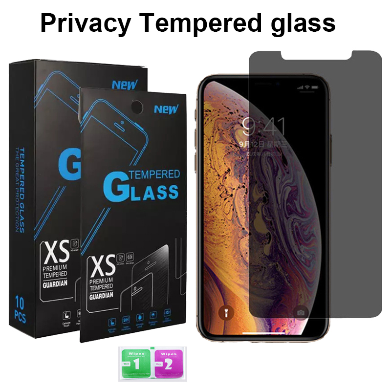 

Anti-Spy Tempered Glass For iPhone 13 12 11 Pro X XS MAX XR 6 7 Plus 8 Samsung A02S A20 A01 A12 A32 5G Privacy Screen Protector With Retail Package