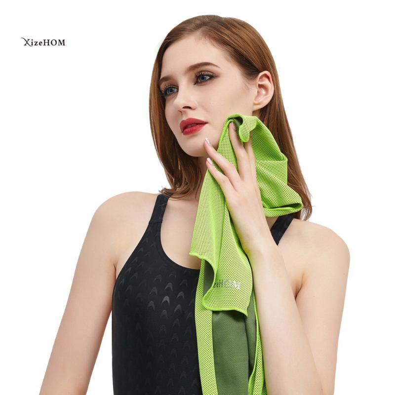 

XizeHOM 120x30cm Sport Cooling Towel Sweat Summer Ice Towel Ice Cool High Quality Hypothermia Cold, Green