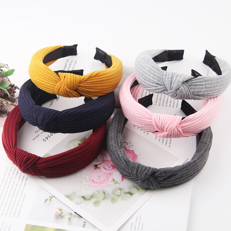 

SHUANGR Retro Women Wide Hairband Headband Knitted Cross Knotted Head Hoop Girl Hair Bands Accessories Hair Hoop Headwear