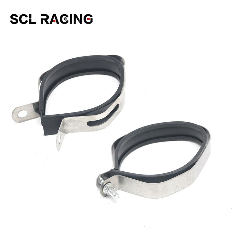 

Alconstar 1pc Stainless Steel Carbon Fiber Holder Clamp Fixed Ring Support Bracket For Motorcycle Exhaust Muffler Pipe
