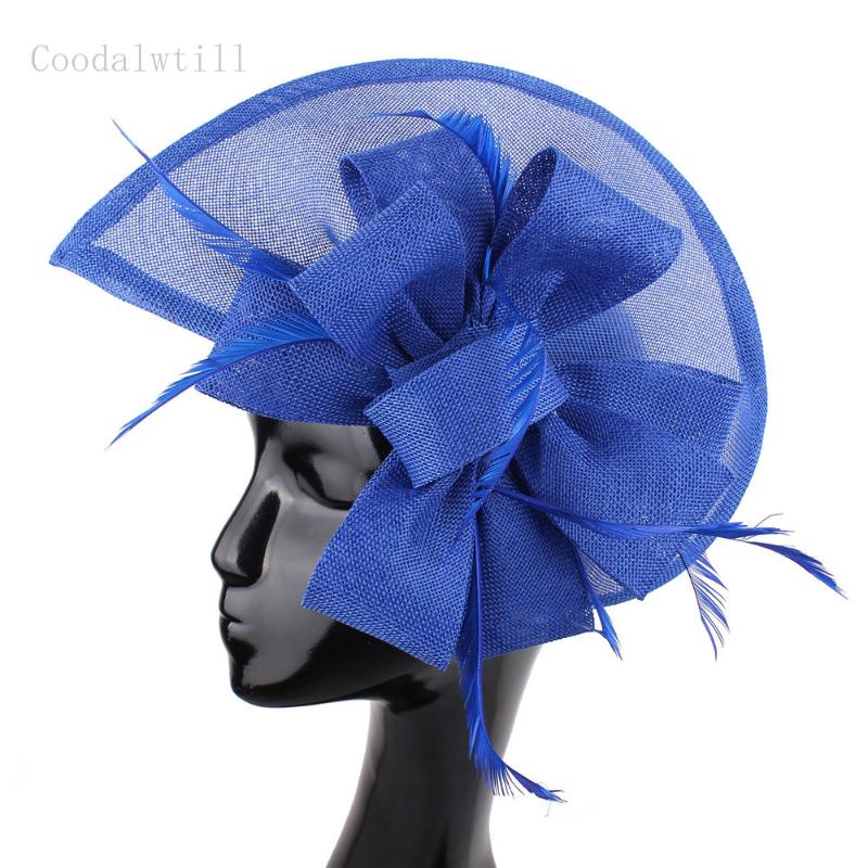 

cocktail event women headwear hoops handmade mesh new fascinator hat ladies party fedora cap vintage millinery accessories, White