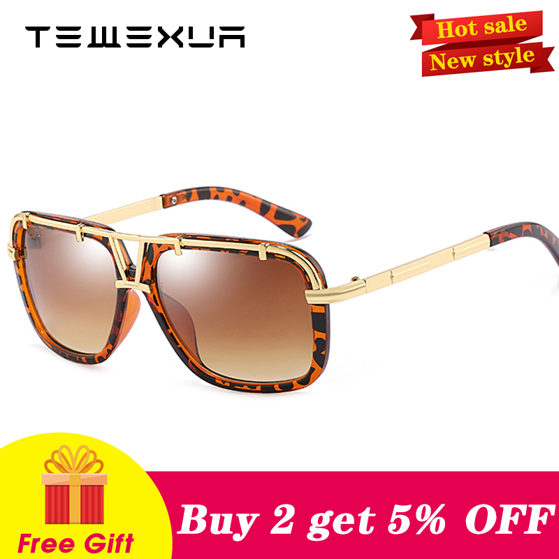 

Sunglasses TEWEXUA Brand Classic Square Style Men Women Polarized Driving Sports Leisure Metal Frames UV400