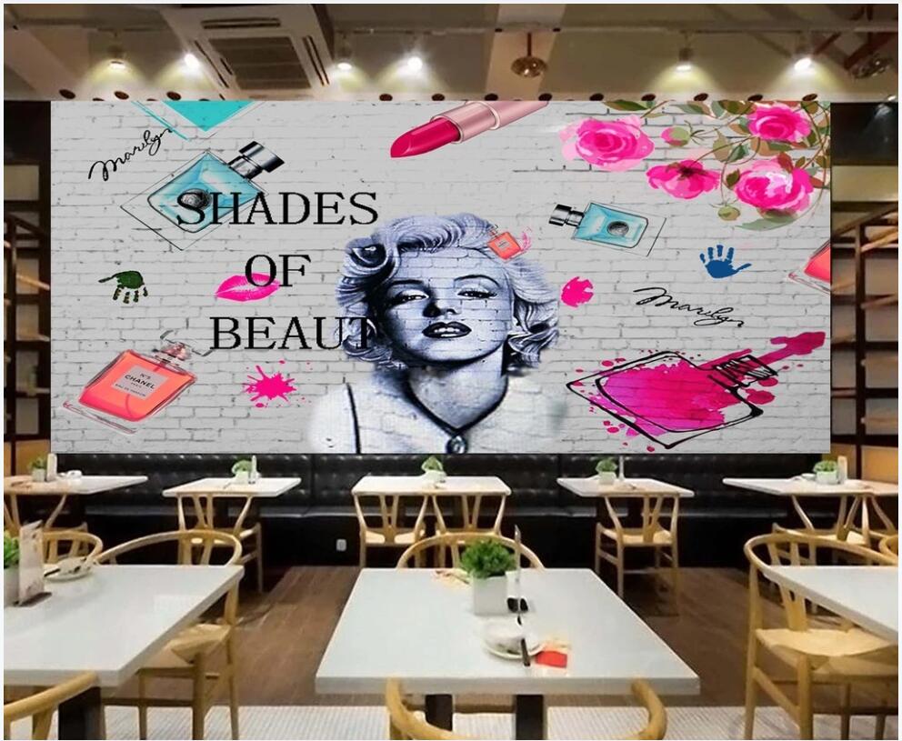 

custom photo mural 3d wallpaper Hand painted watercolor beauty cosmetics beauty shop home decor 3d wall murals wallpaper for walls 3 d, Non-woven