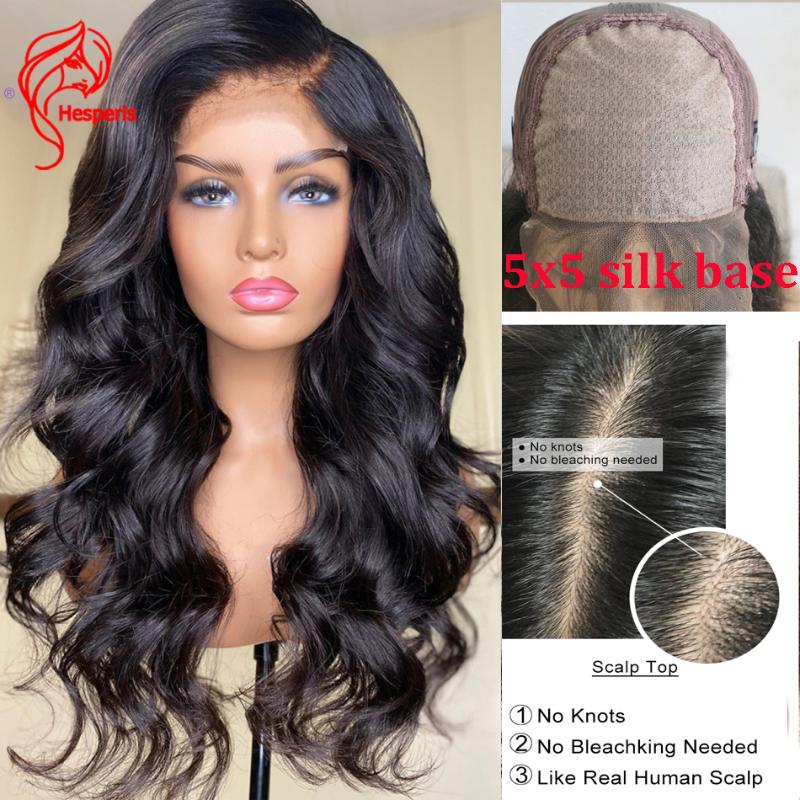 

Hesperis Loose Wave Fake Scalp Top Lace Front Human Hair Wigs 150% Remy Brazilian Glueless 5x5 Silk Base Wigs Bleached Knots, 5x5silkbasewig