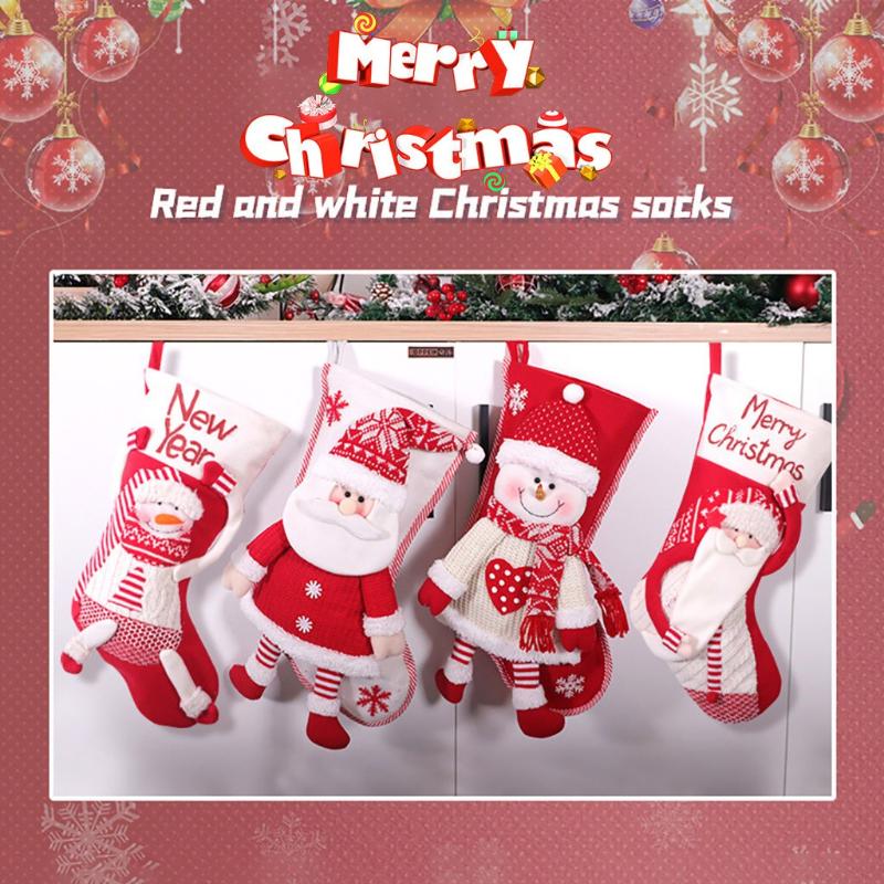 

Christmas Stockings Santa Candy Bag Sock Christmas Cute Love Antler Flying Angel Pendant Tree Decoration Navidad
