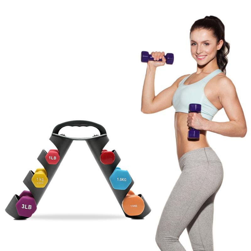 

HIINST Fitness Equipment Portable Home 3 Tier Dumbbell Holder Home Gym Exercise Weight Tower Floor Bracket Exercise Equipment427, Red