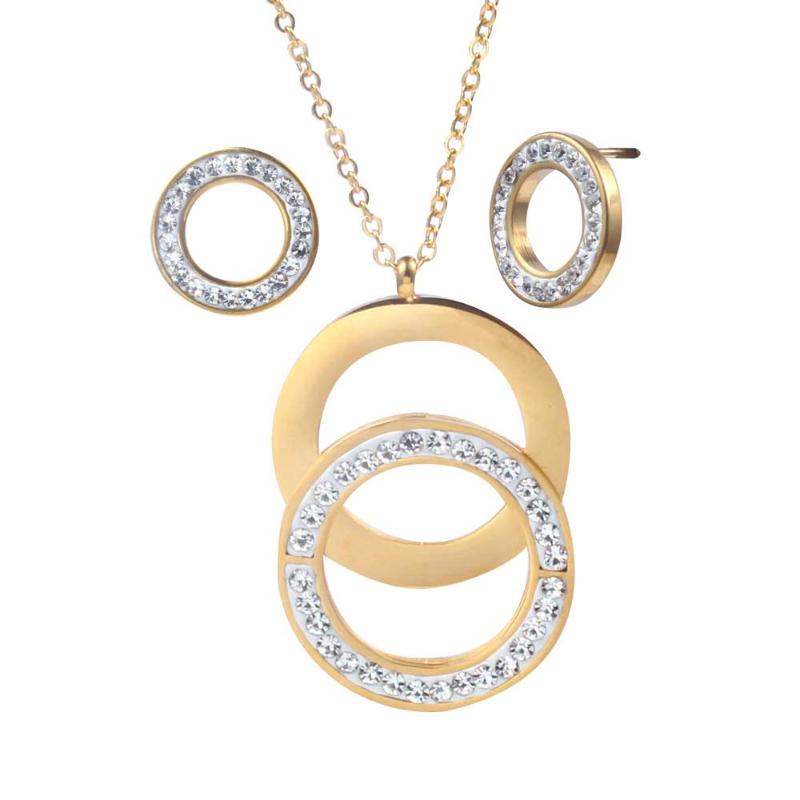 

OUFEI Stainless Steel Jewelry Sets For Women Fashion Jewelry Accessories Set Jewellery Necklace Set Dubai Bridal, As pic