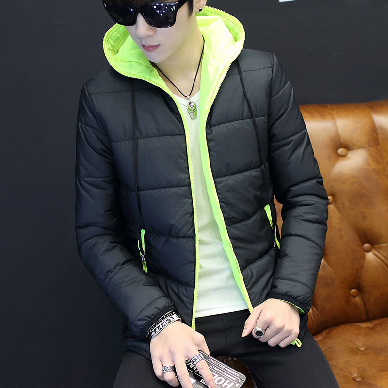 

cotton-padded clothes winter 2018 fashion new thickened Korean version slim short style winter coat men, Black