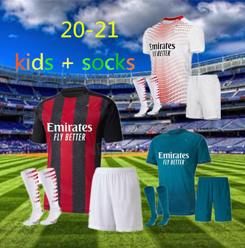 

kids + socks 20 21 IBRAHIMOVIC AC Milan Soccer Jerseys CALHANOGLU BRAHIM REBIC THEO TONALI Football Shirt ROMAGNOLI Fans, Black;yellow