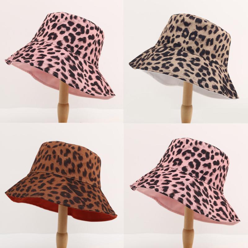 

2020 wide brim two side Double floppy Sun hat for women Leopard Reversible seaside Vacation cap summer ladies korean beach D1, Rd