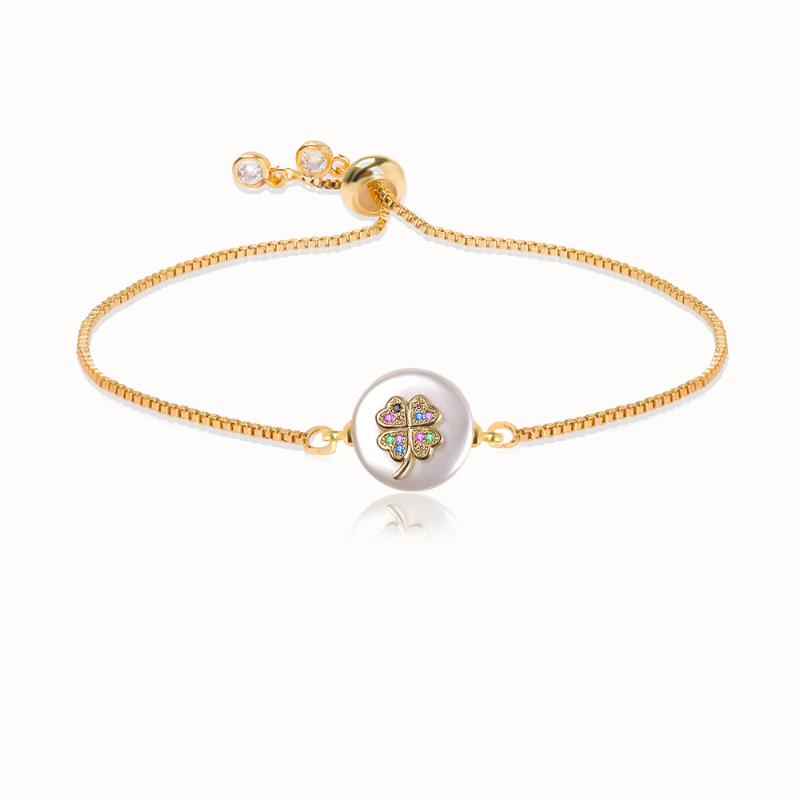 

New Bohemian Color Pearl Pendant Bracelet Women's Unique Pearl Inlaid Zircon Pendant Bracelet Jewelry Valentine's Day Gift