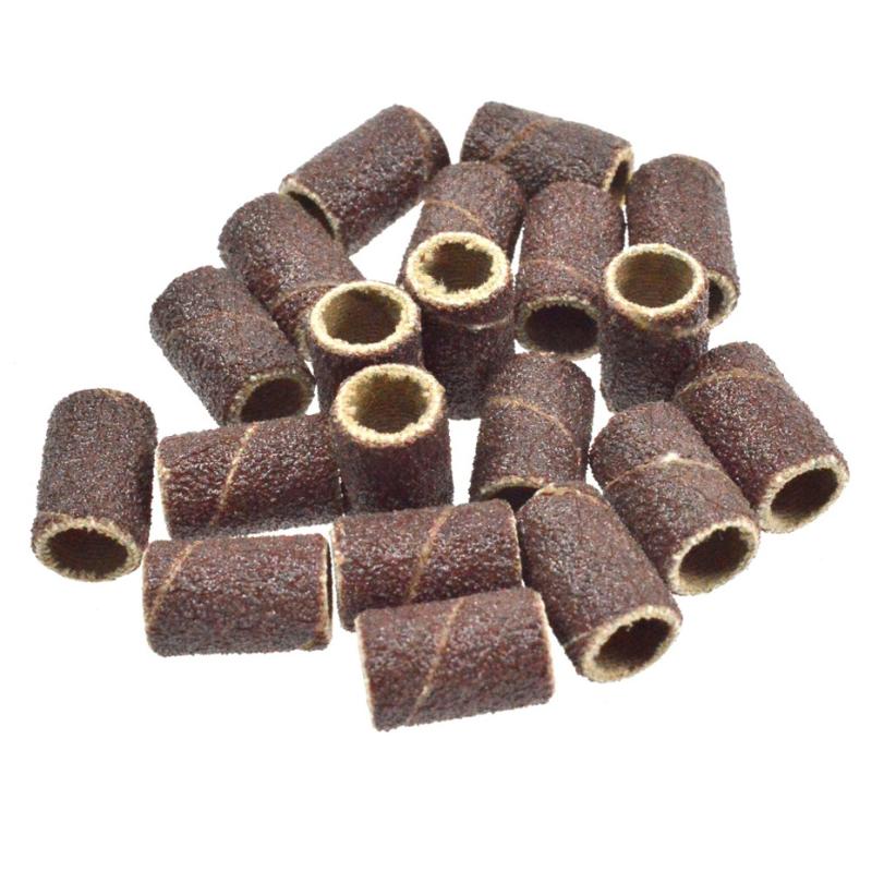 

100pcs 80# 120# 180# Nail Art Sanding Bands Manicure Pedicure UV Gel Remover Grinding Sand Tool Nail Drill Bits Accssory JIND268