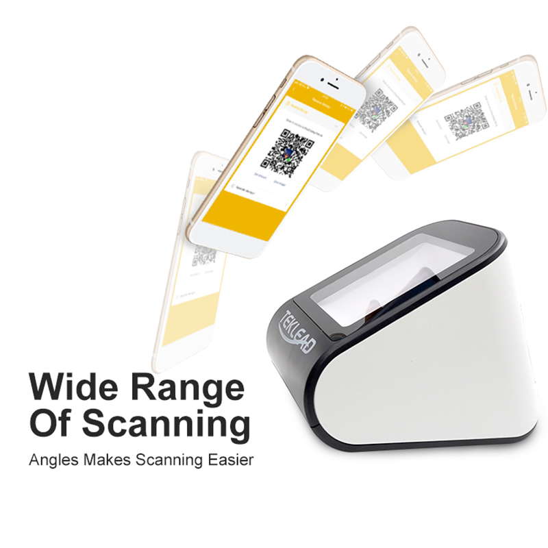 

TEKLEAD Mobile Phone Payment QR Scanner 1D 2D Barcode Scanner Wired USB Desktop Bar Code Reader