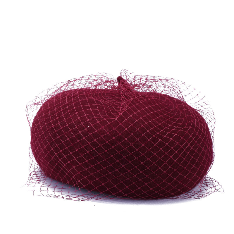 

Cheap New Women Wool Solid Color Beret Female Bonnet Caps Retro cap Vintage Plain Beret Hats Mesh hat Elegant Lady Winter Cap, 04