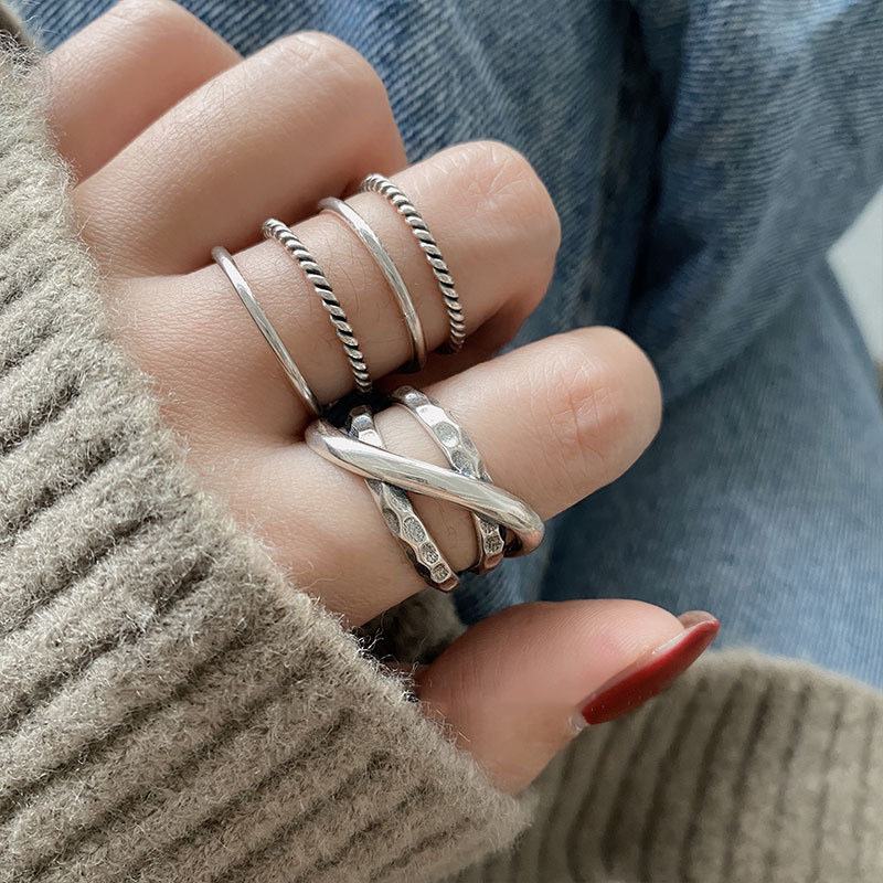 

Ellipse 925 sterling silver rings for women resizable handmade 4 lines bague femme argent 925 accesorios fine jewelry