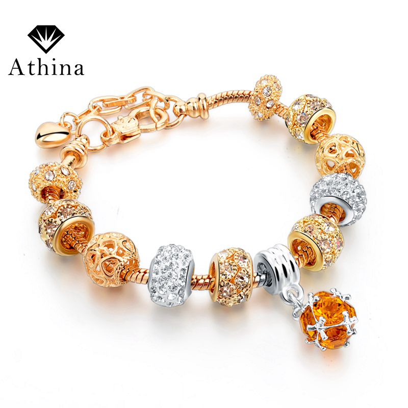 

2020 Gold Chain Bracelets For Women Round Charm Bracelets & Bangles Luxury DIY Jewelry Pulseira Masculina SBR160011