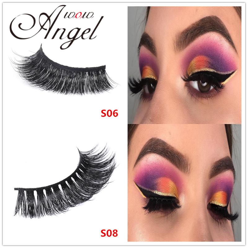 

Wowangel S206 10 Pairs 3D Mink Lashes With Tray No Box Handmade Full Strip Lashes Mink False Eyelashes Makeup eyelashes