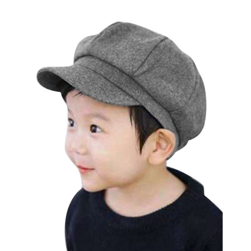 

Fashion child wild soft cute baby octagonal boy dome girl cap jersey child beret baseball hat, Gray