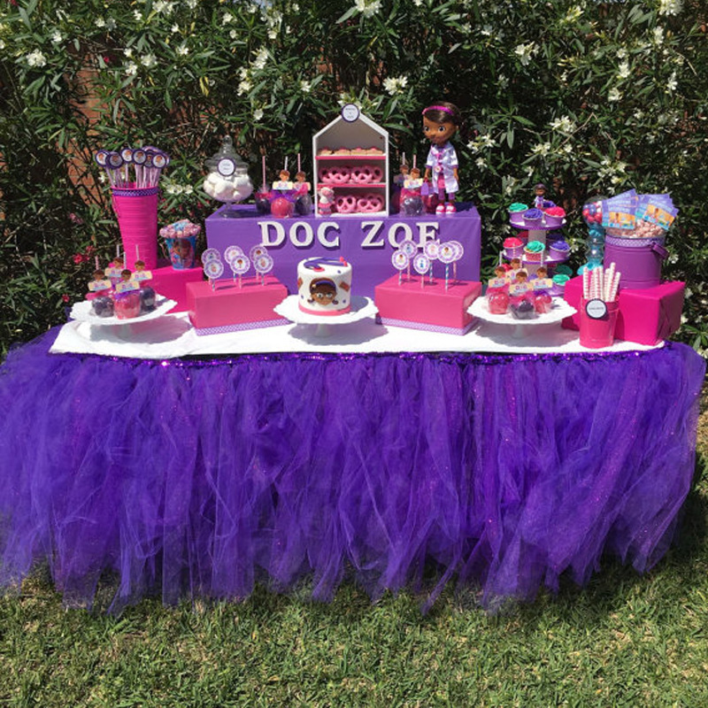 

Table Skirt Party Wedding Tulle Celebration Decor Baby Banquet Event Desk Skirts