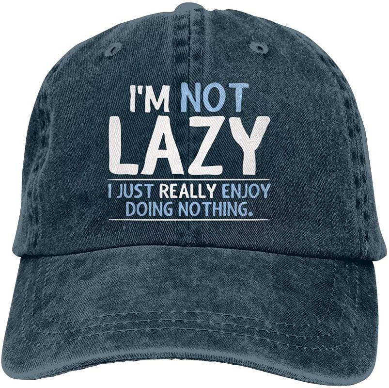

Not Lazy Enjoy Doing Nothing Unisex Soft Casquette Cap Vintage Adjustable Baseball Caps, Black