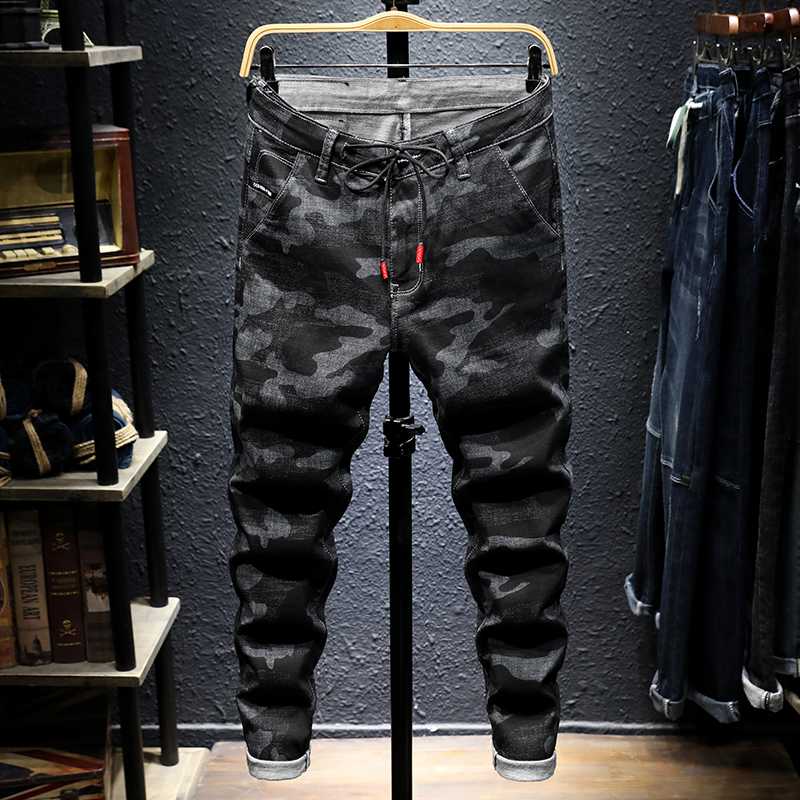 

High elastic denim trousers male GuaPai new winter cultivate one's morality, Black