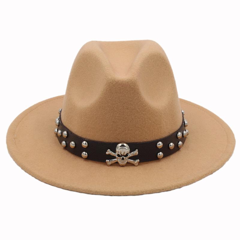 

100% Wool Women Men Felt Fedora Hat Wide Brim Black Chapeu Feminino Jazz Hat Godfather Cap Steampunk Size 56-58CM