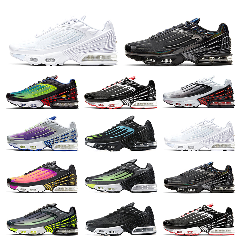 

outdoor tunde tn 3 mens sneakers running shoes triple white grey Oreo Black Iridescent Parachute Pack bred Purple Nebula women sport trainer, 11 oreo