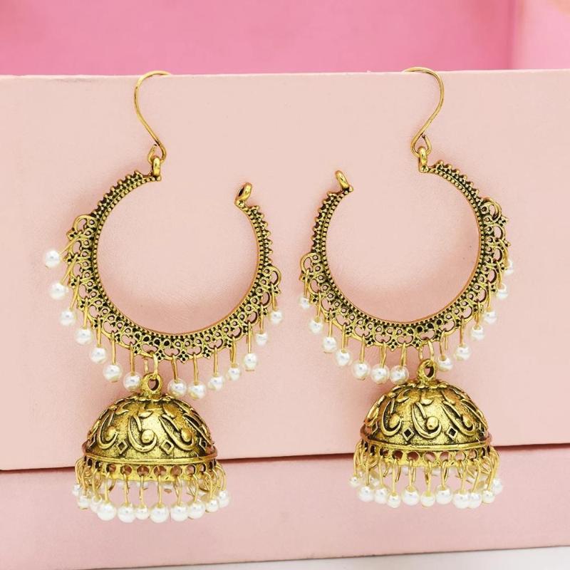 

Gypsy Classic Women Big Round color Jhumka Jhumki Earrings Jewelry Tribe Vintage Ethnic Bohemia Boho Bell Tassel Earrings
