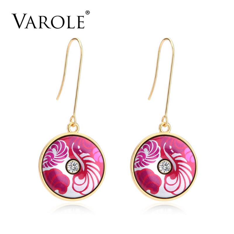 

VAROLE Painted Feminino Bohemia Ethnic Style Earring Fashion Woman Earrings Classic Vintage Drop Earrings for Women