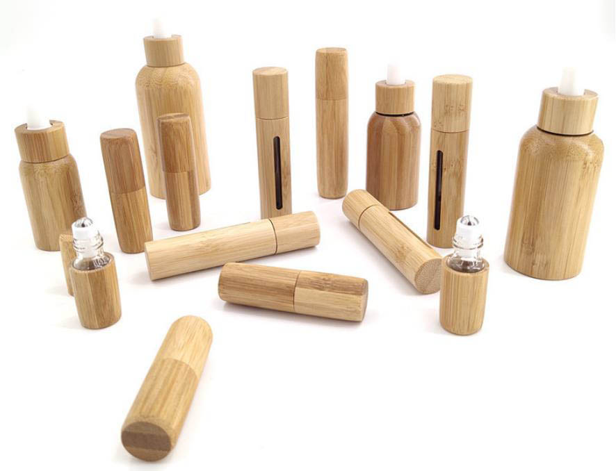 

3ml 5ml 10ml empty essential oil bottles, bamboo and wood ball perfume sub-bottles