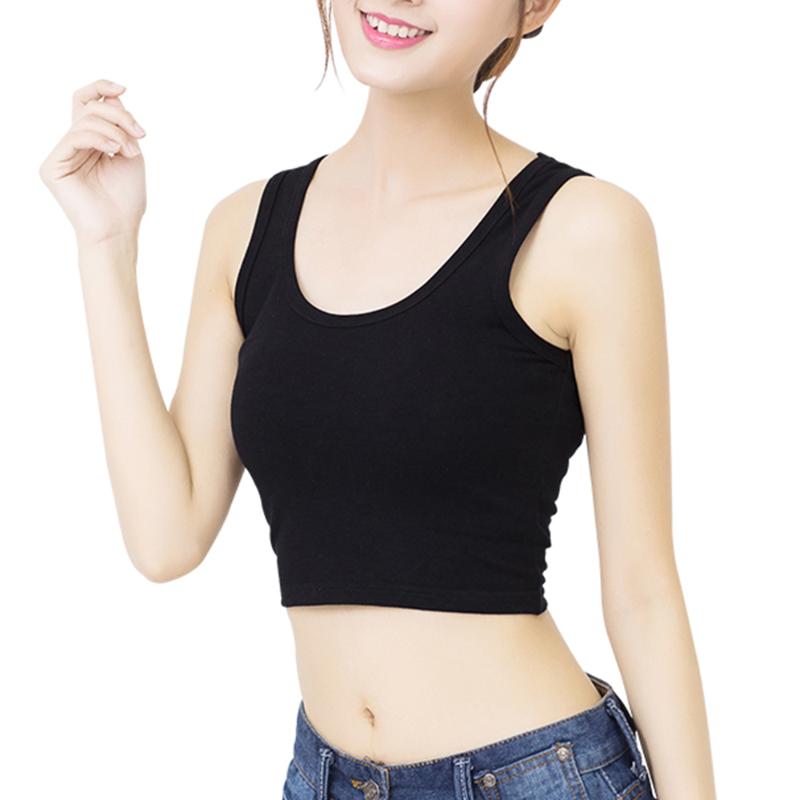 

New Summer Sleeveless T shirts Crop Women Yoga Slim Halter Neck Off-shoulder Camisole Tops Tee Female Tanks Fitness Activewear, T shirt black