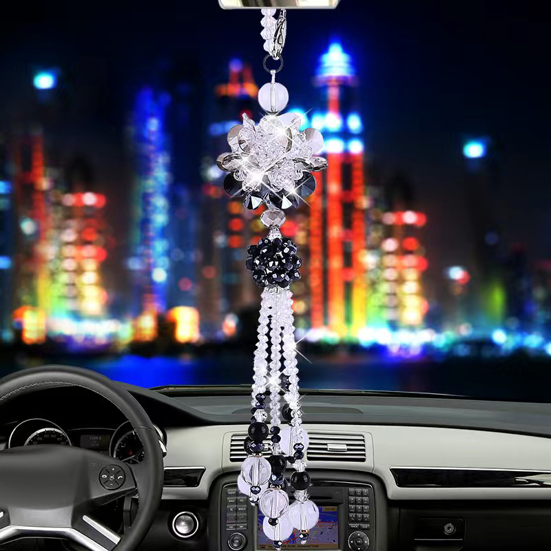 

Crystal Car Pendant Beautiful Auto Interior Hanging Ornaments Fashion Cool High-end Rear View Mirror Car Decoration Pendants
