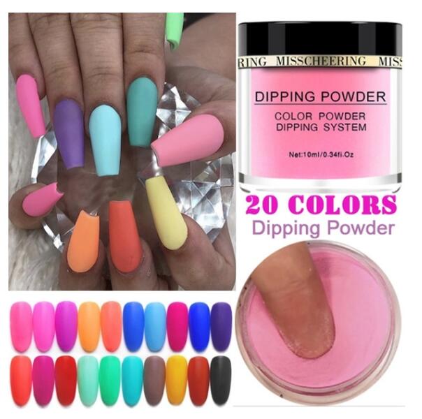 

10ml Matter Color Nail Powder Glitter Dipping Powder Natural Dry Nail Art Decoration Dust Decors