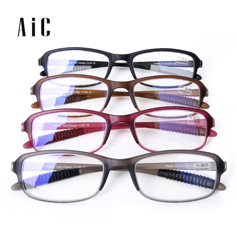 

AiC Blue Light Blocking Computer Reading Glasses readers Lightweight Designer Flexible TR90 Frame Stylish Rectangular Slim
