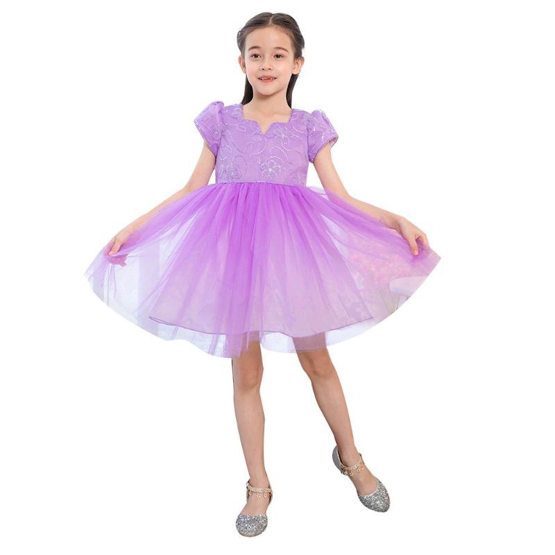 

New Girl Clothes Halloween Girls Dress Autumn Wedding Dress Christmas For Girls Princess Kids Clothes For 4-10 Age, Red