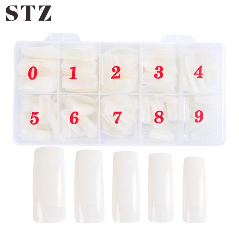 

STZ 500pcs/Case False Nail Tips Half Cover French Tips Natural Fake Nails For UV Gel Polish Practice Nail Tip Manicure Tool #713