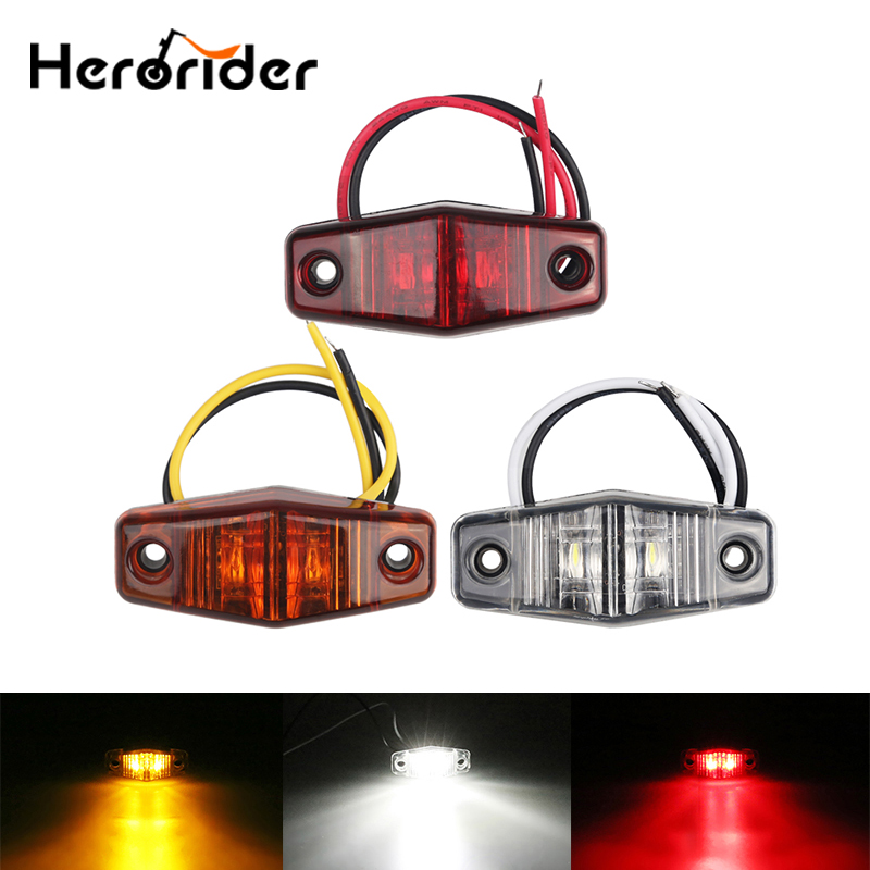 24V L/ámpara Lateral de Remolque Advertencia de Doble cara Luz roja Blanca para Cami/ón RV Caravana 2X 6 luces de Marcador laterales LED 12
