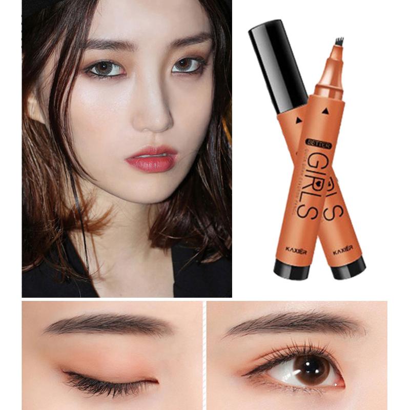 

Four-head Liquid Eyebrow Pencil Bifurcated Eyebrow-shaped Eyebrow Knife Waterproof Sweat-proof Micro-carved Pencil, As shown