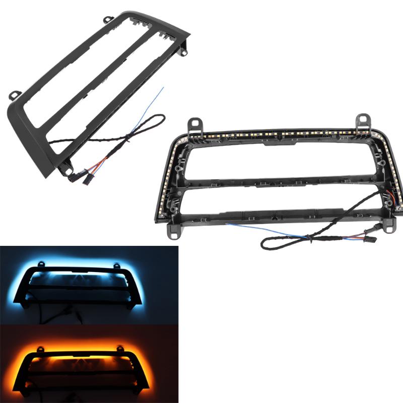 

LCI Radio Trim LED Dashboard Center Console AC Panel Light Blue Orange 2 Color Atmosphere Light for 3 & 4 Series F30 M3 M4