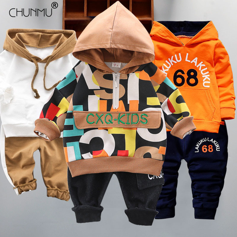 

Infantil Baby Boys Suits Newborn Clothing Set Kids Letter Tracksuit Tops Pants Children Spring Boys Outfits Girls sets, Brown
