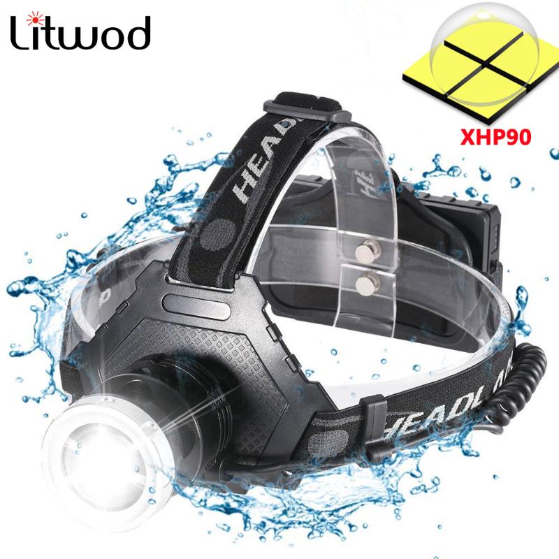 

Z25 Super Bright XHP90 USB Rechargeable Led Headlamp XHP50 Most Powerful Headlight Fishing Camping ZOOM Torch by 3*18650 battery