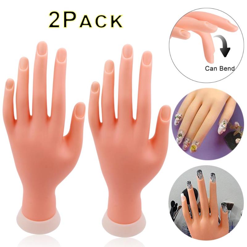 

Flexible Nail Art Practice Hand Movable Silicone Soft Plastic Flectional Trainer Model False Training Hand Nail Manicure Tools