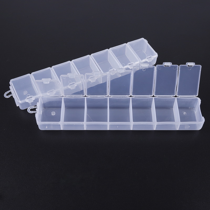 

7 Long Strip Plastic Box Transparent Small Parts Nail Jewelry Beads Jewelry Tools Nail Art Storage Box 3.3*15.5CM